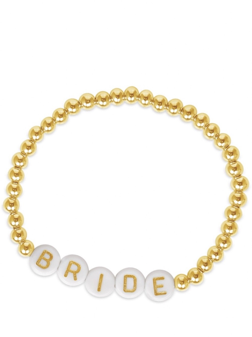 Hand Crafted Gold BRIDE Beaded Bracelet